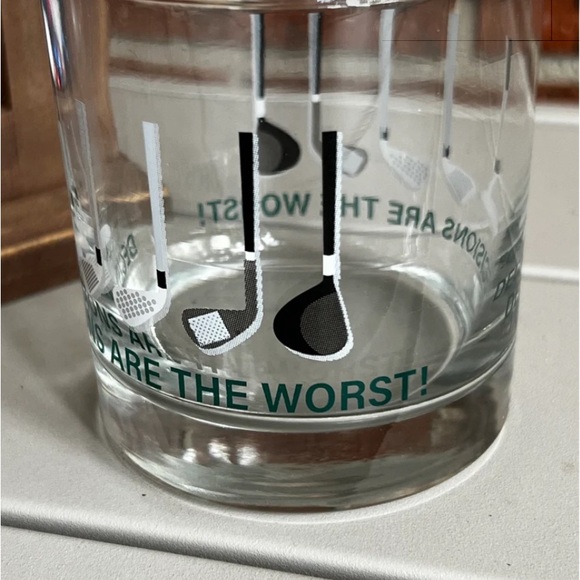 Golf Whiskey Glasses Set, Barware, Set of 2, Decisions are the Worst, NWT - Picture 4 of 8